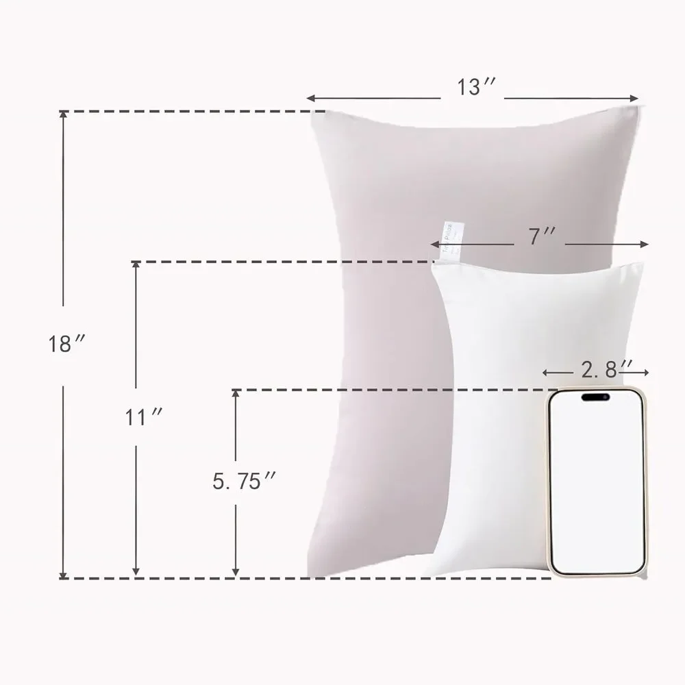 MEILA 2-Pack Toddler Pillows 13x18 | Cotton Kids Travel & Crib Pillow Set